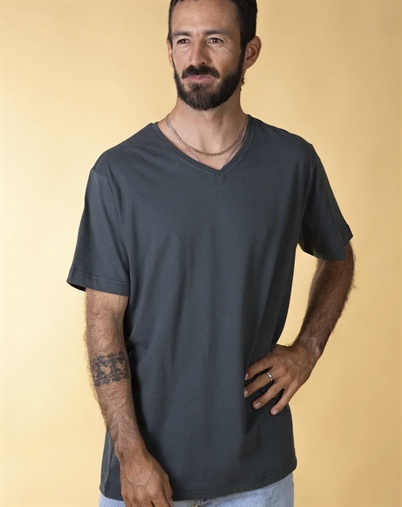 Elsk - V-Neck men's Brushed T-Shirt - Stone Green